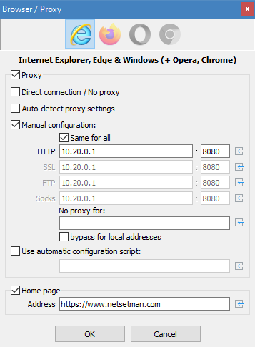 NetSetMan Pro 代理設定功能